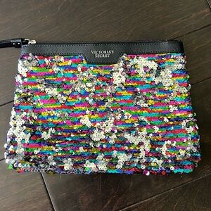 Victoria Secret sequin cosmetic bag NWOT